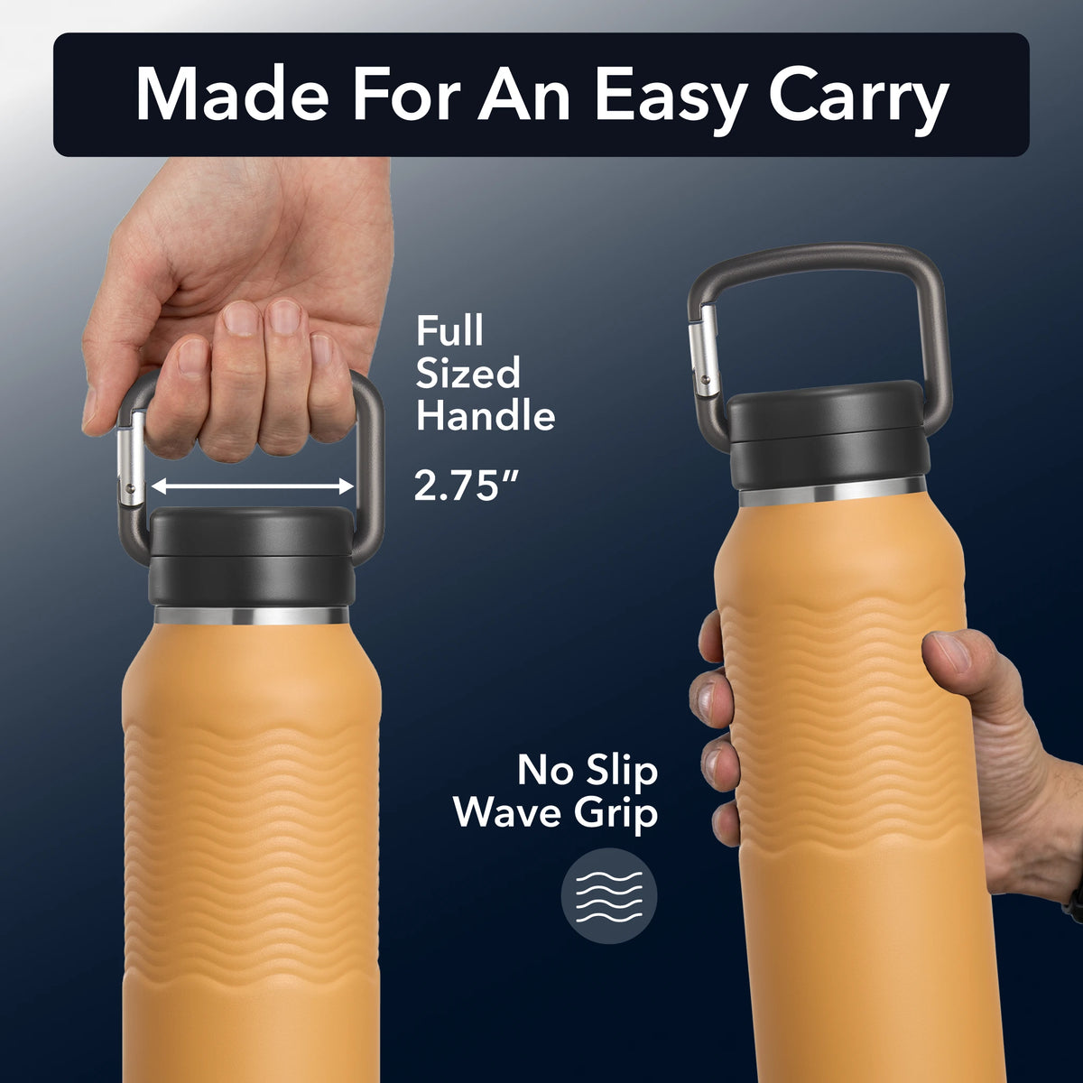 Nuataaq Carabiner Bottle 34 oz - Insulated Stainless Steel Water Bottle (View 23)