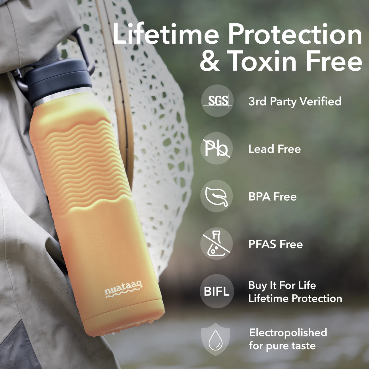 Nuataaq Carabiner Bottle 34 oz - Insulated Stainless Steel Water Bottle (View 24)