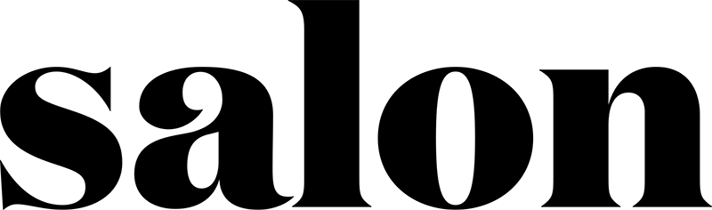 Black 'salon' text on a white background