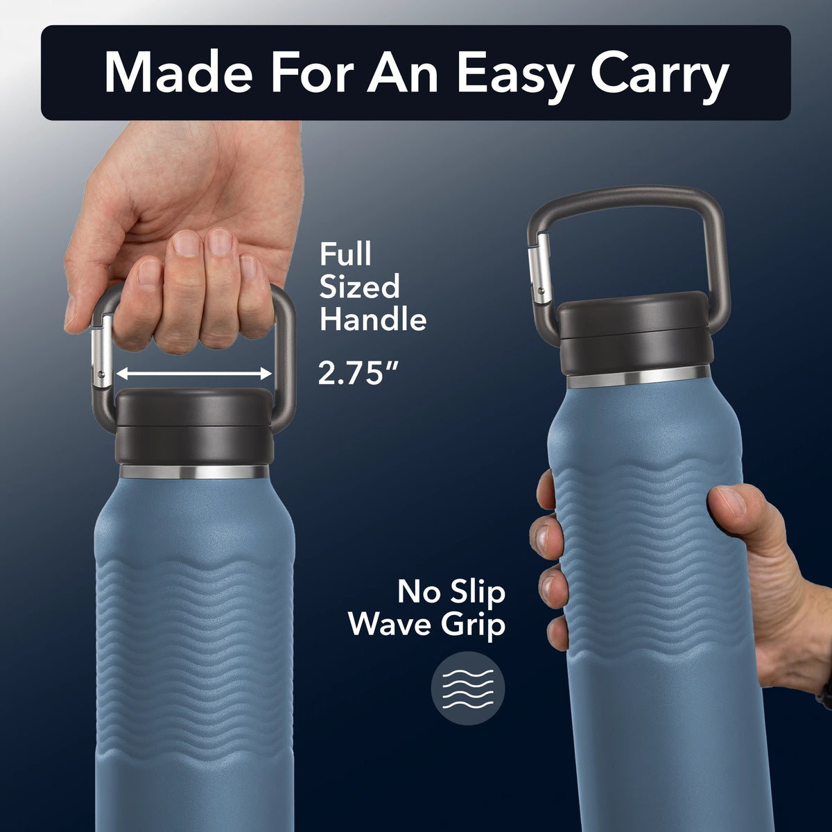 Nuataaq Carabiner Bottle 34 oz - Insulated Stainless Steel Water Bottle (View 5)