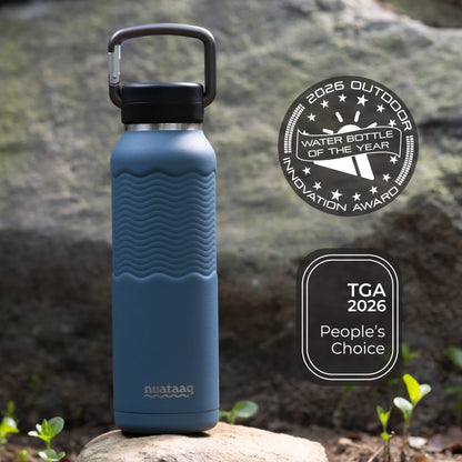 Nuataaq Carabiner Bottle 34 oz - Award Winning Insulated Stainless Steel Water Bottle