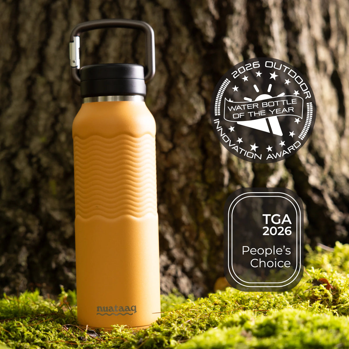 Nuataaq Carabiner Bottle 34 oz - Award Winning Insulated Stainless Steel Water Bottle